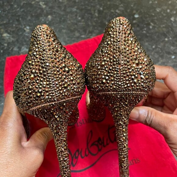 Christian Louboutin Gold studded 6 inches pumps - Picture 6 of 12
